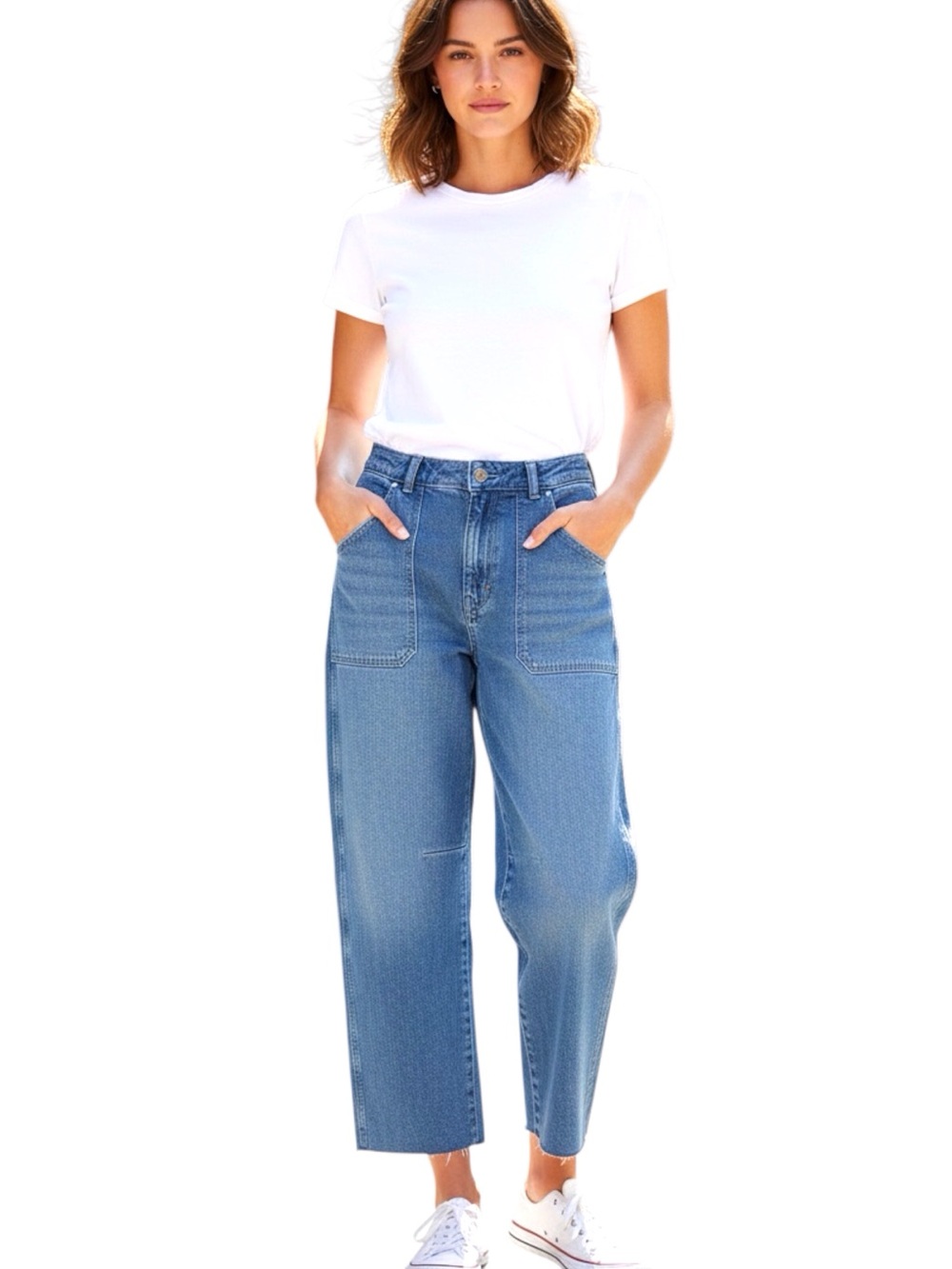NWT....Womens Free Assembly Carpenter High rise barrell jeans